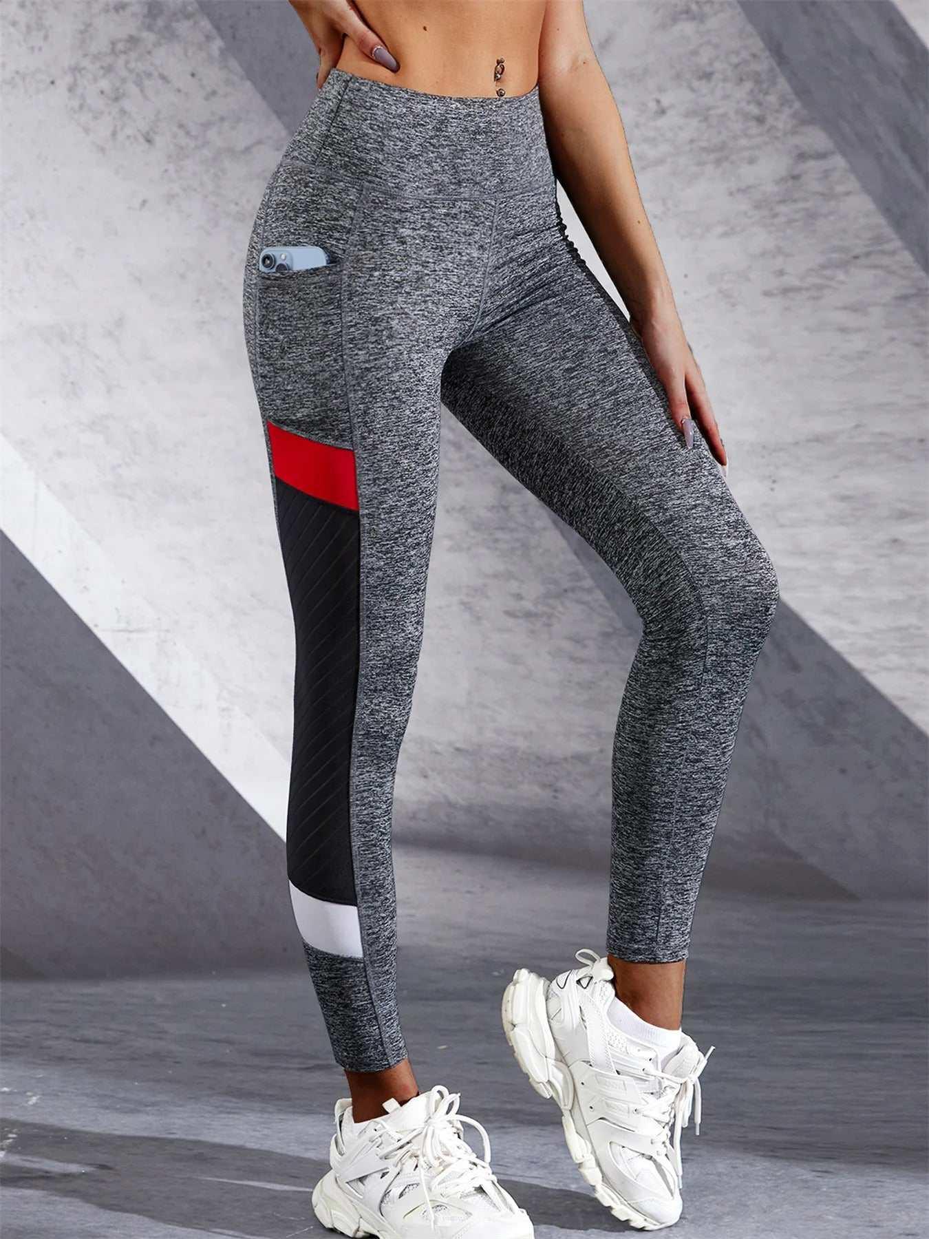 fille legging sport femme gris shaussure blanche