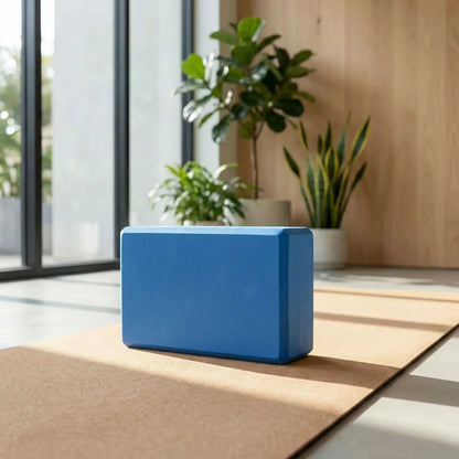 brique de yoga bleu tapis plante