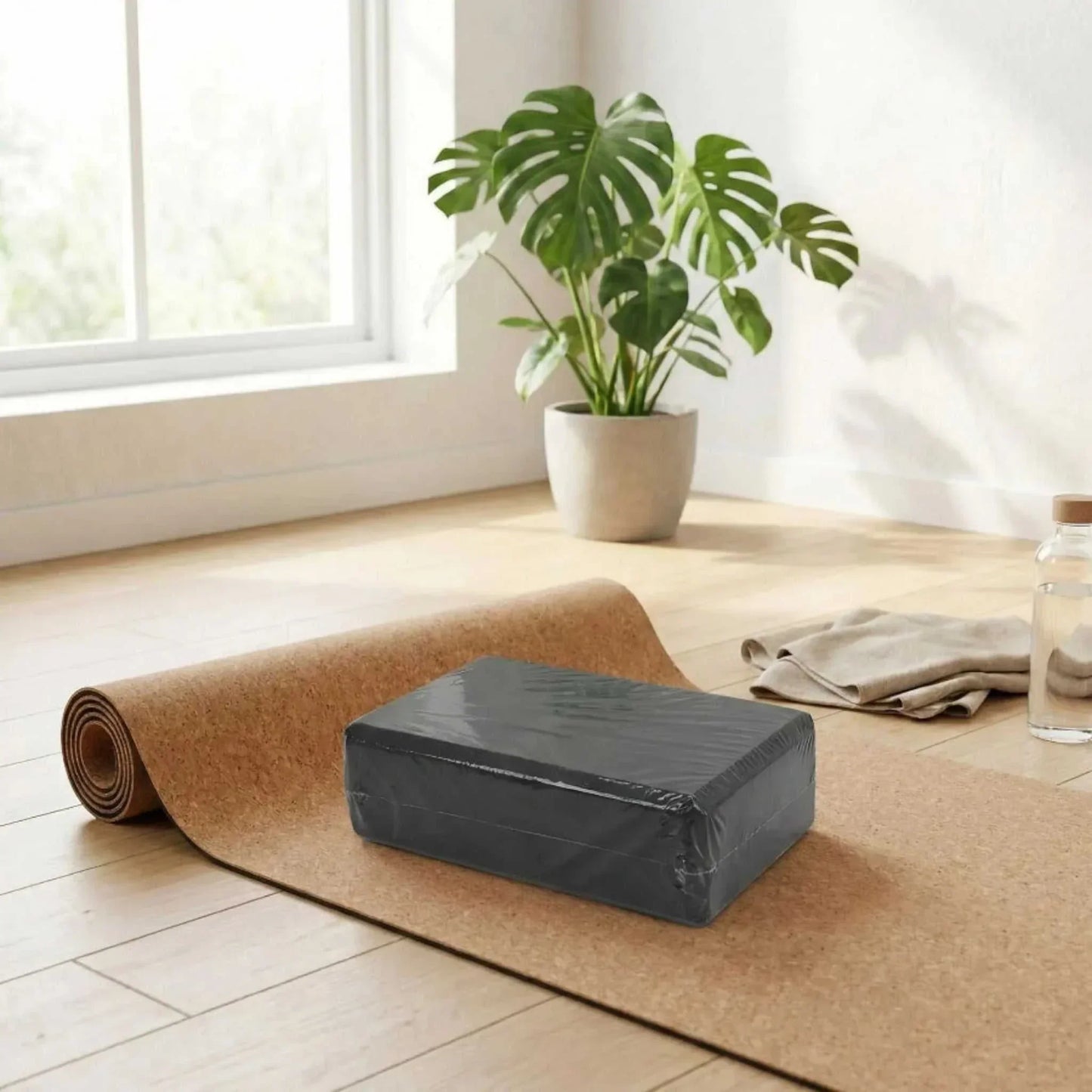 brique de yoga noir tapis-plante