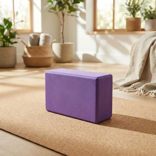 brique de yoga violet tapis plante