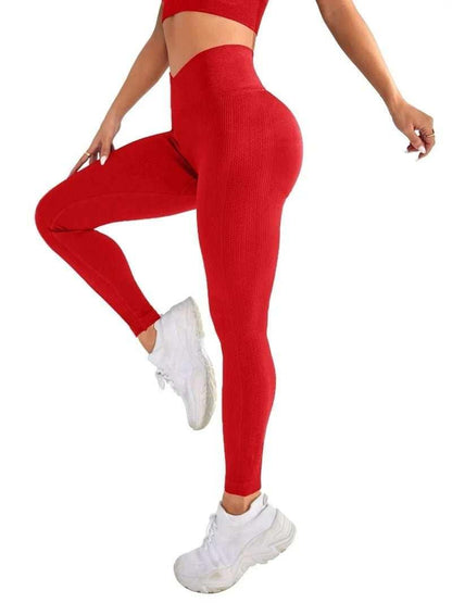 femme legging de sport rouge