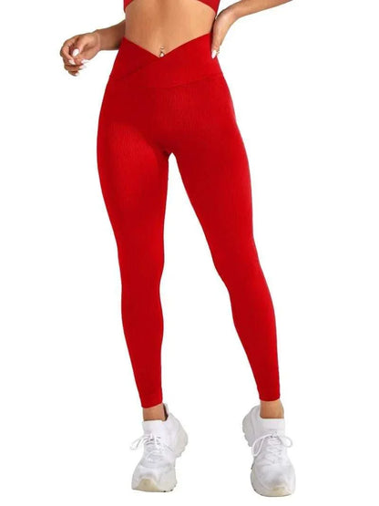 fille legging de sport rouge chaussure blanche