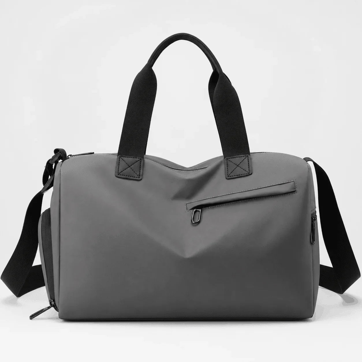 sac de sport gris fond blanc