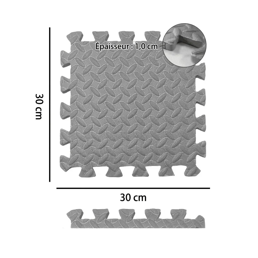 tapis mousse puzzle gris