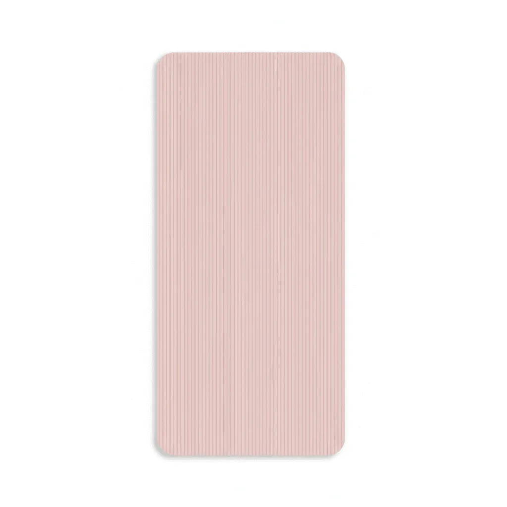 yoga tapis rose strie antiderapant fond blanc